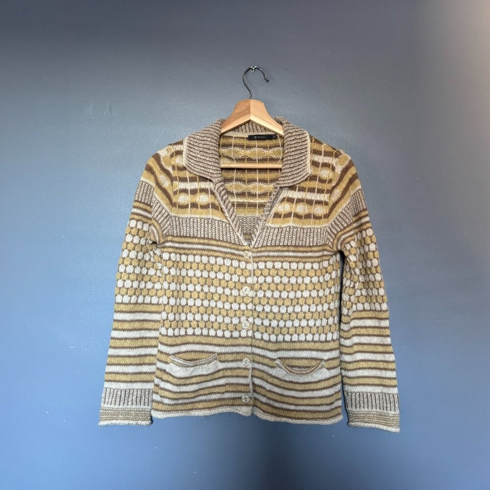 Textural Alpaca Cardigan from Peru